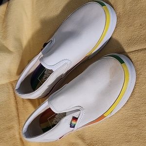 Vans white rainbo sz 5